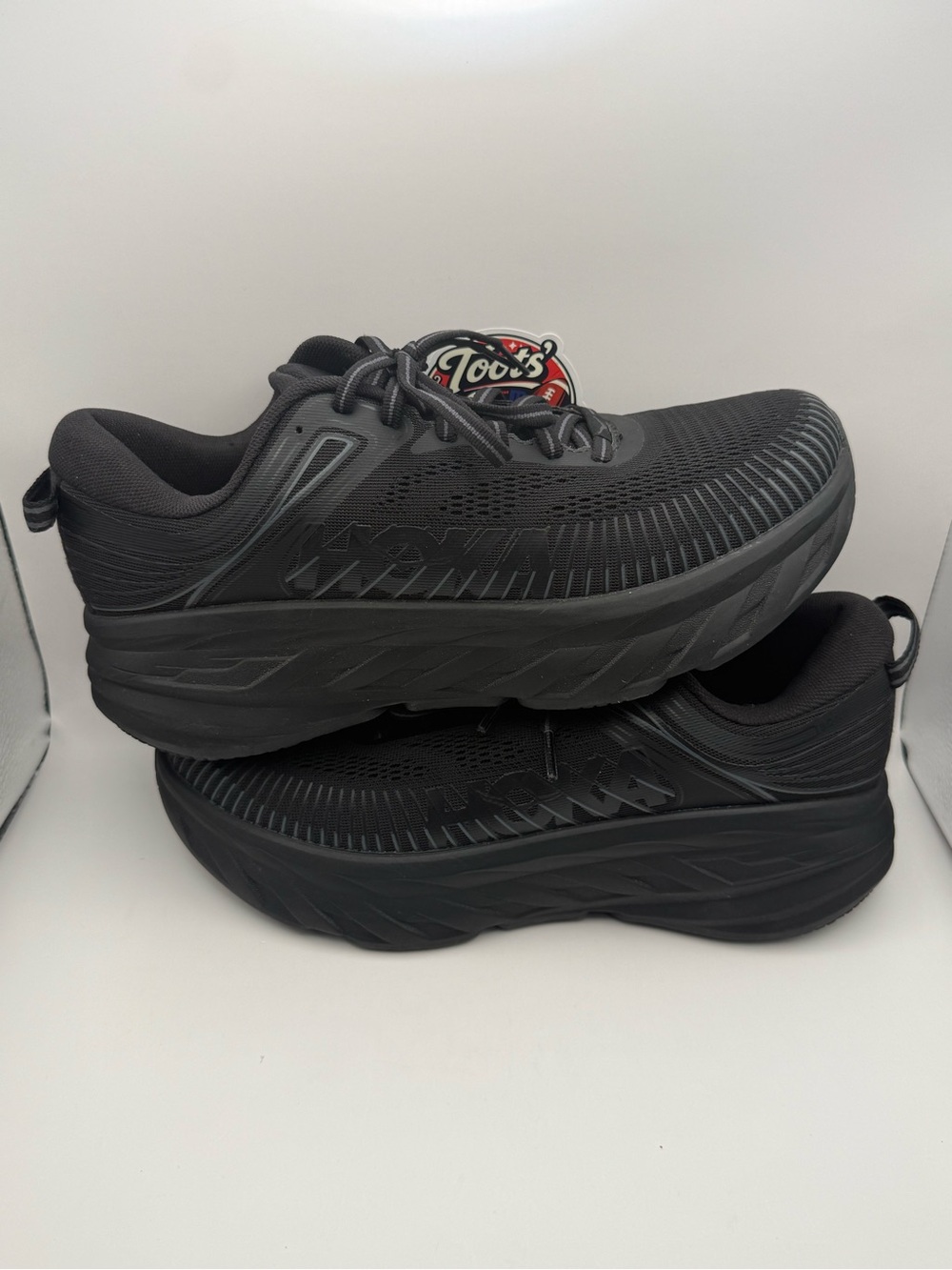 HOKA BONDI 7 Black/Black Womens 9 D (wide) Running Shoes 1110531-BBLC